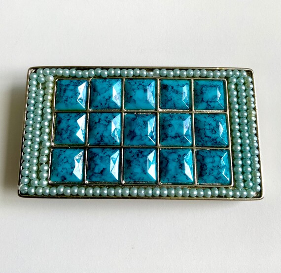 Large Rectangular Vintage Interchangeable Belt Bu… - image 1