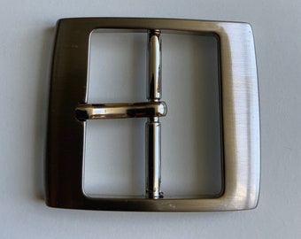 Vintage Square Classic 70s Centre Bar Belt Buckle Plated in  display picture 2