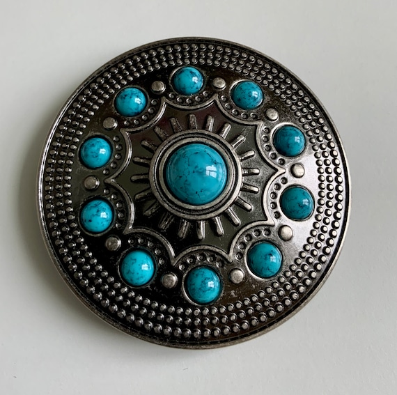 Very Rare Starbursting Vintage Native American Navajo Turquoise Sterling Silver Concho Belt Very Rare Starbursting Vintage Native American Navajo Turquoise Sterling Silver Concho Belt