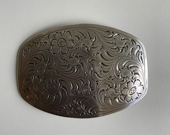 Boucle De Ceinture Ancienne Wagon Pionnier – Tons Argent Et Or Made In USA