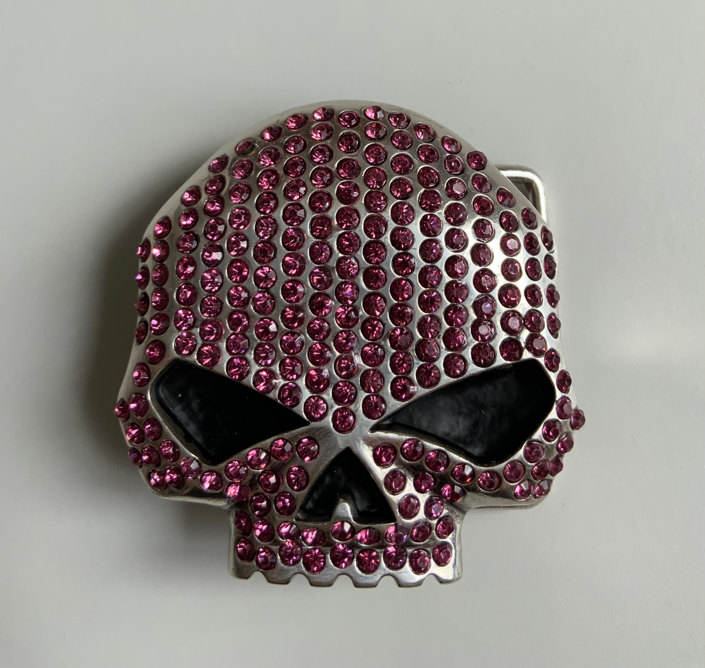 Harley davidson Womens Willie G Bling Belt Buckle.hdwbu10088.silver Plated.pink Etsy