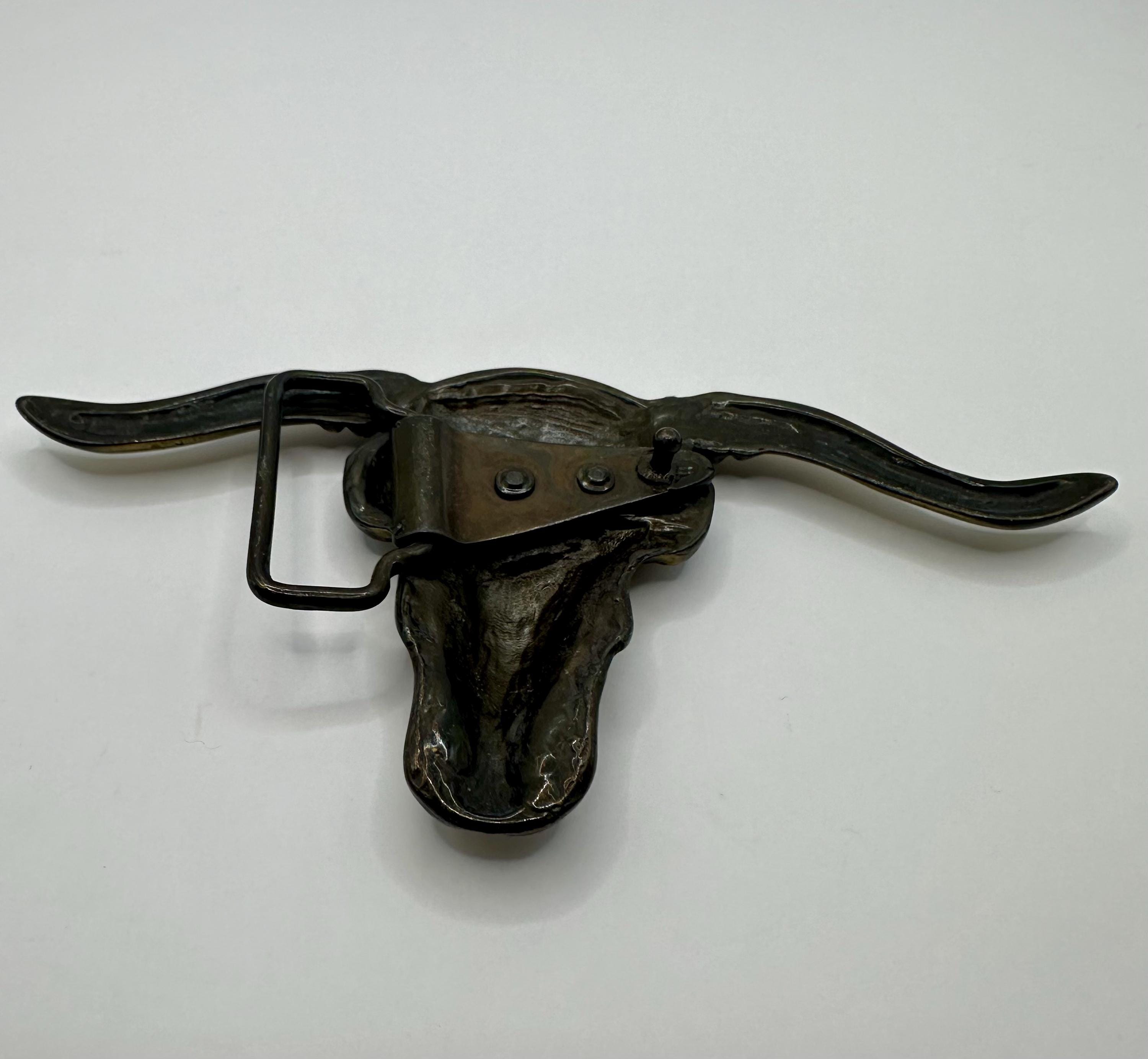 Vintage USA Made, Steerhead, Bull Skull Belt Buckle  display picture 3