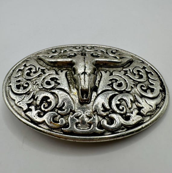 Vintage Oval Antique Brass Belt Buckle, USA Made  display picture 3