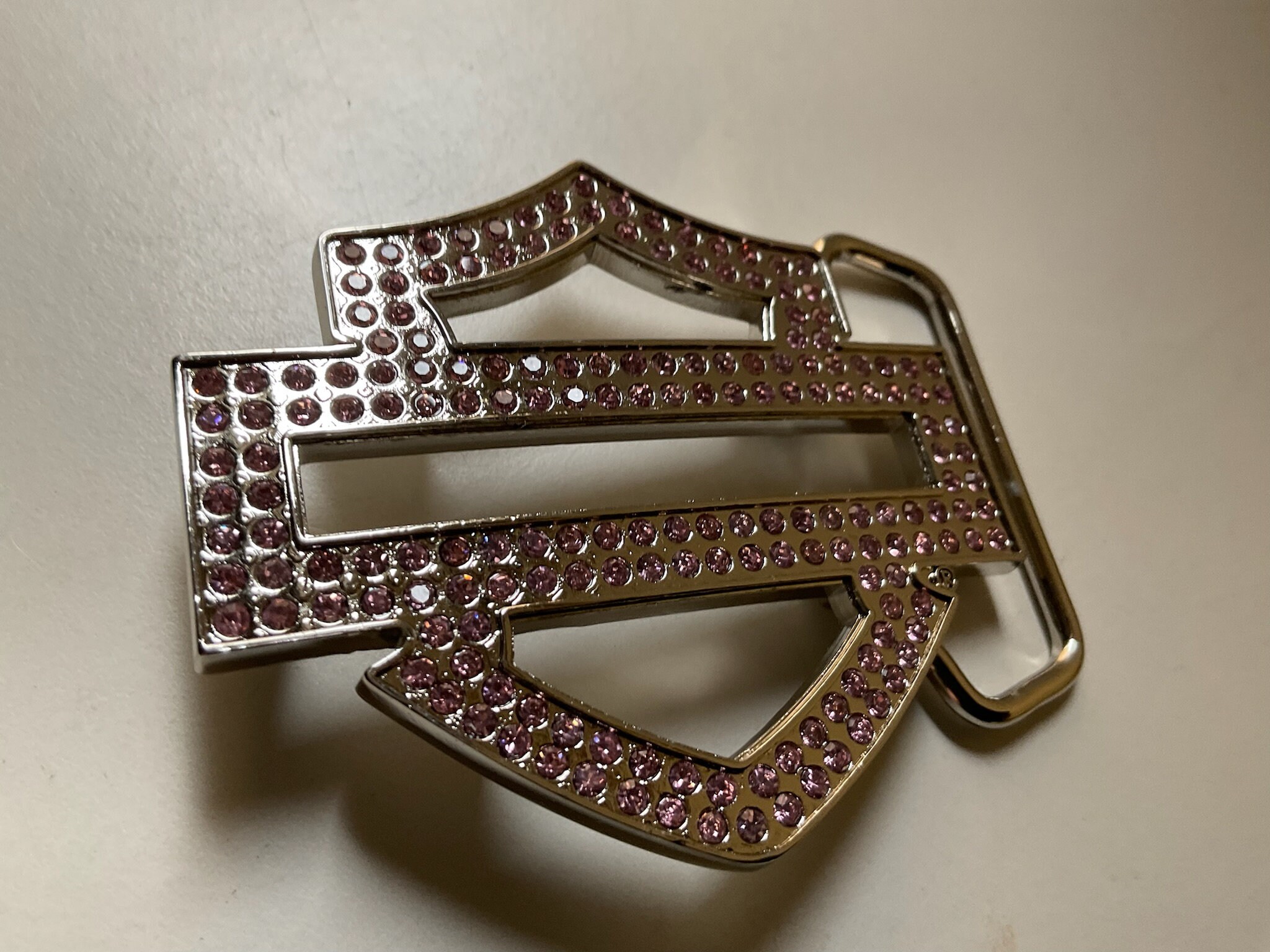 Harley Davidson silver belt buckle with crystals Harley Davidson Belt Buckle Women main image 4
