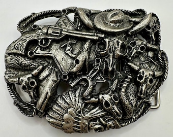 アンティーク 銀製 ターコイズ付きベルトバックル