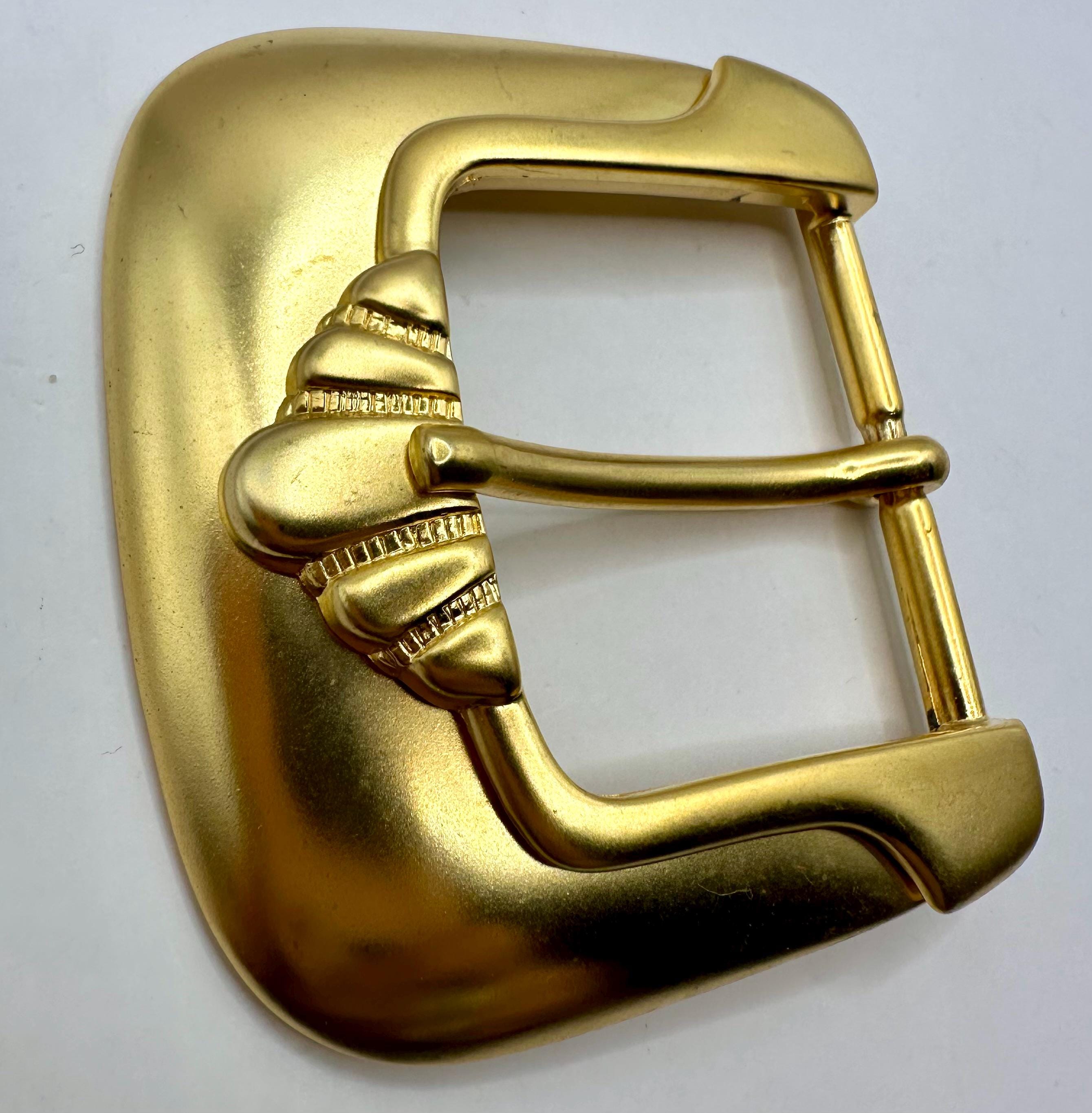 Vintage End Bar Belt Buckle, Round, Gold, Art Deco, Unique  display picture 1