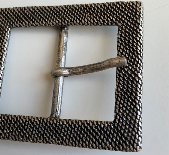 Snakeskin Snake Print Rectangular Centre Bar Belt… - image 5