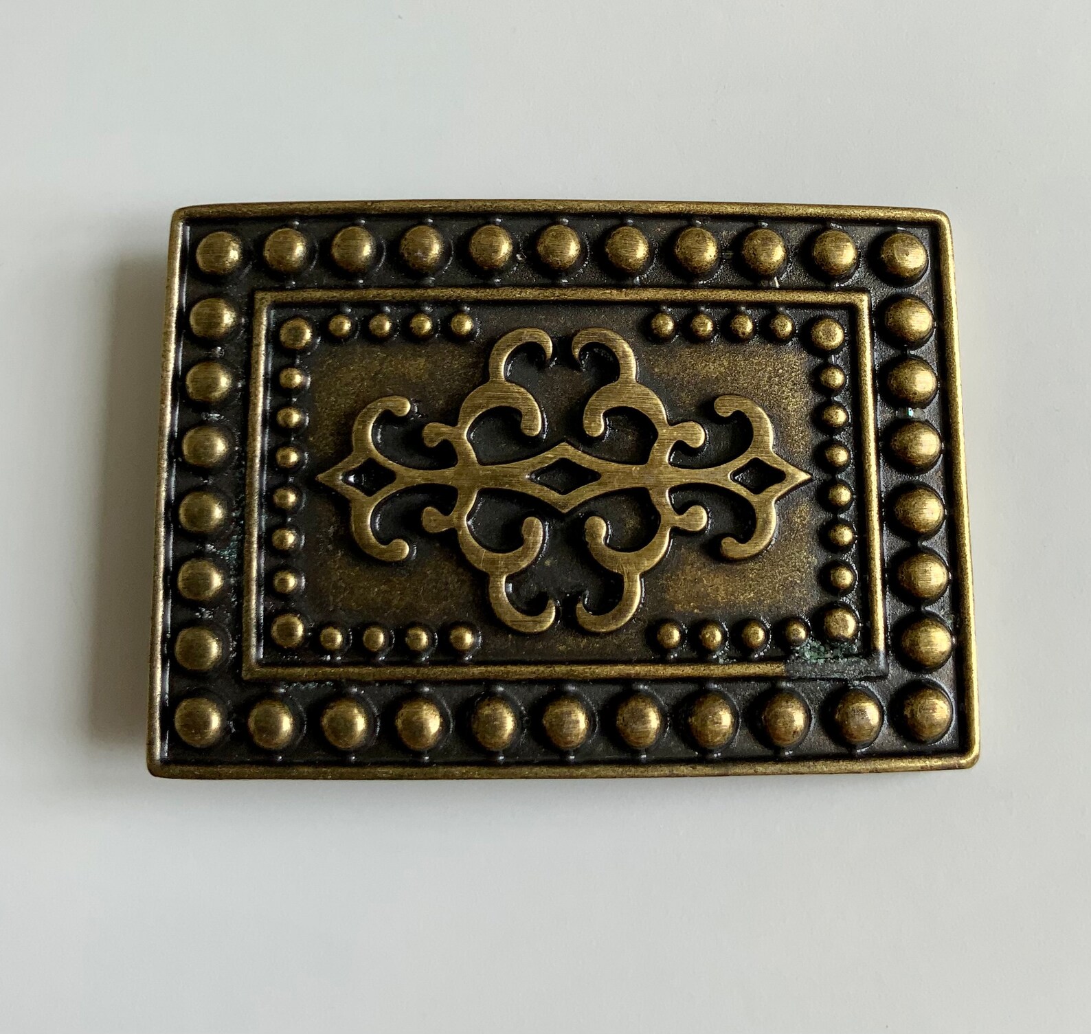 Vintage Interchangeable Rectangular Belt Buckle With Round Studs and ...