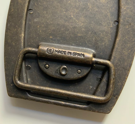 Spanish Made Vintage Rounded Rectangular Belt Buc… - image 9