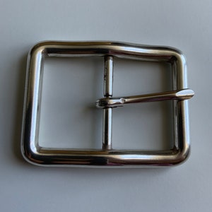 Silver Plated Wavy Centre Bar Belt Buckle Vintage Classic