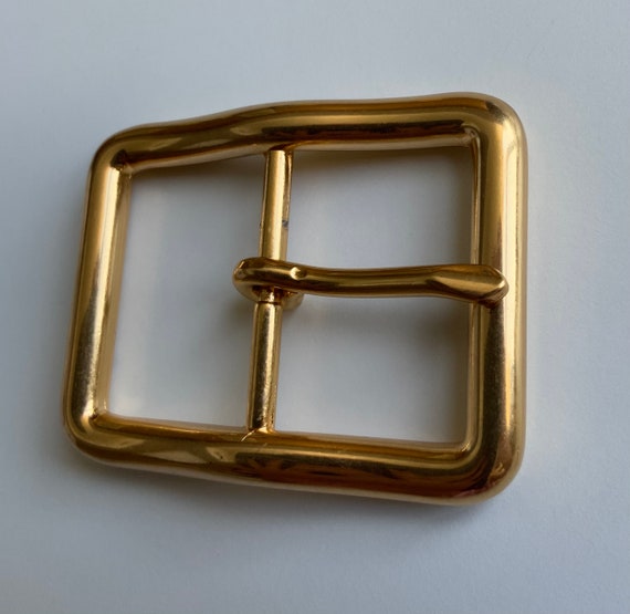 Gold Plated Wavy Centre Bar Belt Buckle Vintage C… - image 3