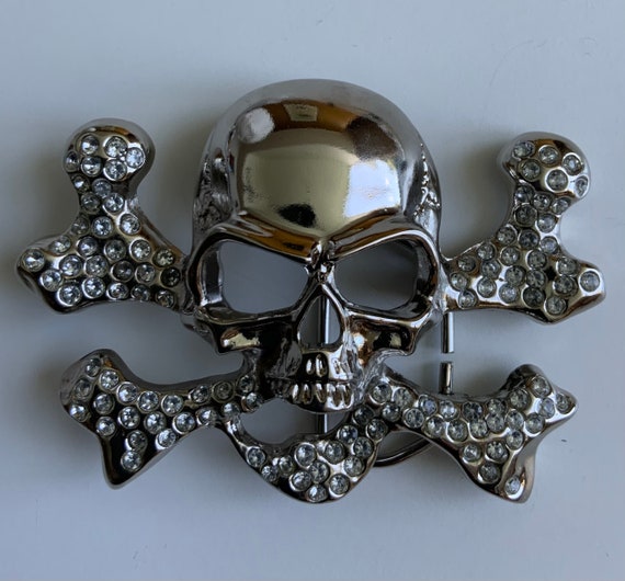 Skull and Rhinestoned Crossbones Belt 
