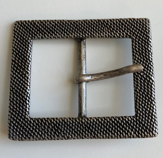 Snakeskin Snake Print Rectangular Centre Bar Belt… - image 1