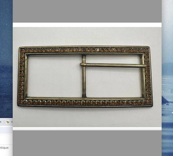 Vintage Long Rectangular Interchangeable Belt Buc… - image 1