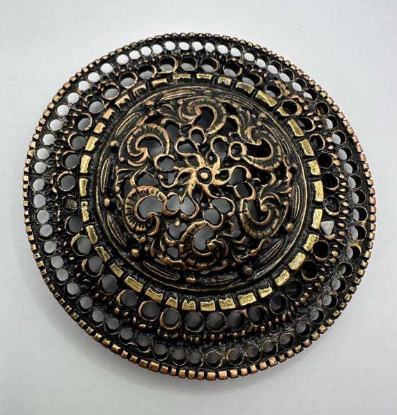 Floral Patterned Bohemian Shield Style Belt Buckle Round  display picture 3