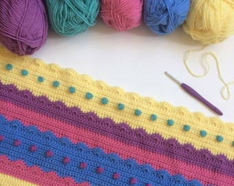 Icing on the Cake Crochet Blanket Pattern - UK  & US crochet terms, PDF crochet pattern, instant download, baby blanket crochet pattern