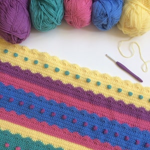 Patrón de manta de crochet con guinda del pastel: términos de crochet del Reino Unido y EE. UU., patrón de crochet en PDF, descarga instantánea, patrón de crochet de manta para bebé