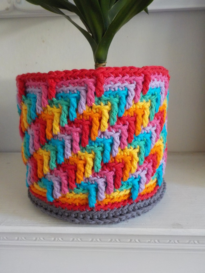 Roundabout Plant Pot Cover Crochet Pattern Houseplant Pot Etsy