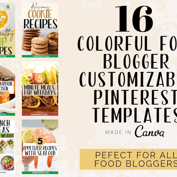 Food Pinterest Templates, Pinterest Canva Pin, Pinterest Pin Template, Pinterest Template Design, Blogger Template, Pin Template