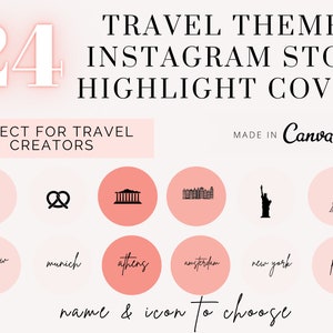 Travel  Instagram Highlight Cover Icons, Instagram Story Highlight Icons, Social Media Icons For Bloggers, Instagram Highlights