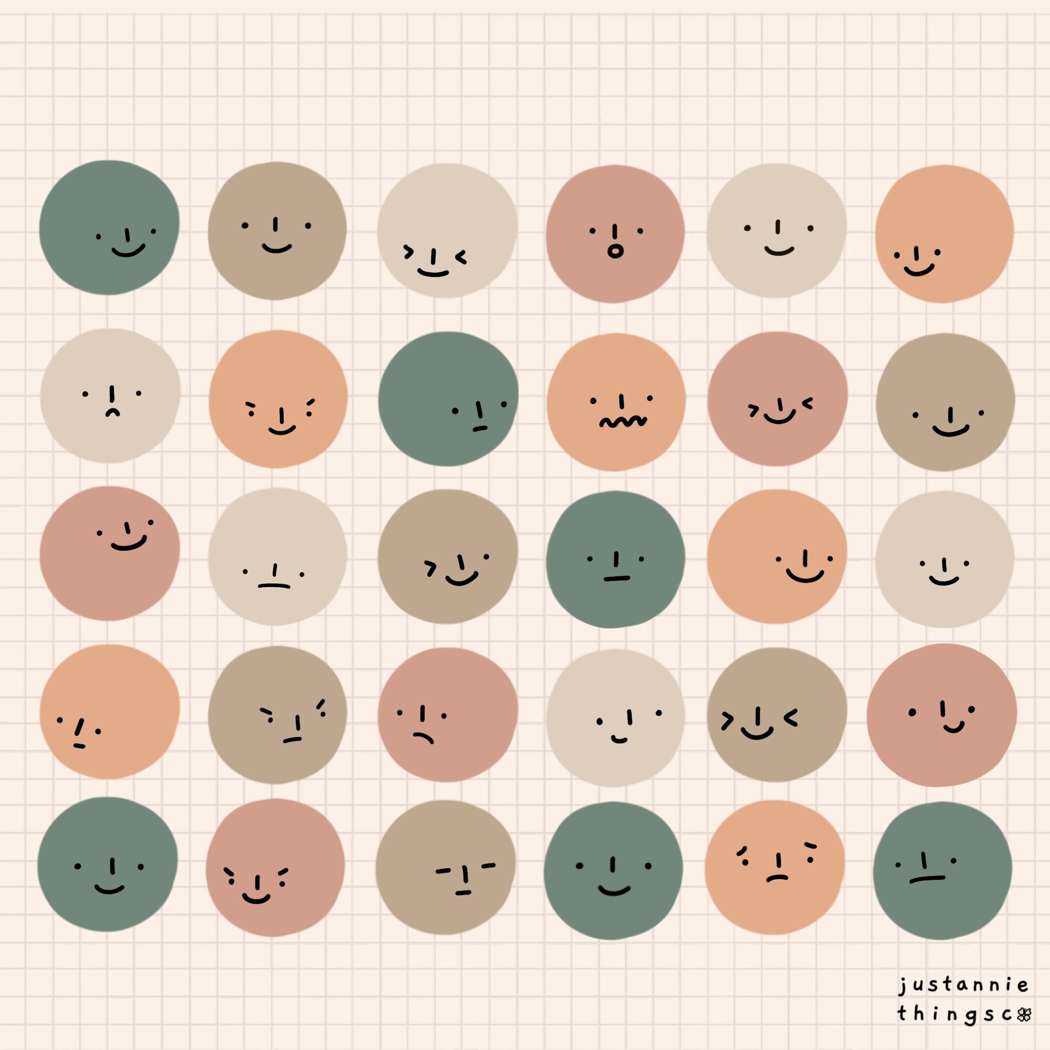 Cute Mood Tracker Stickers Neutral Stickers Digital Etsy UK