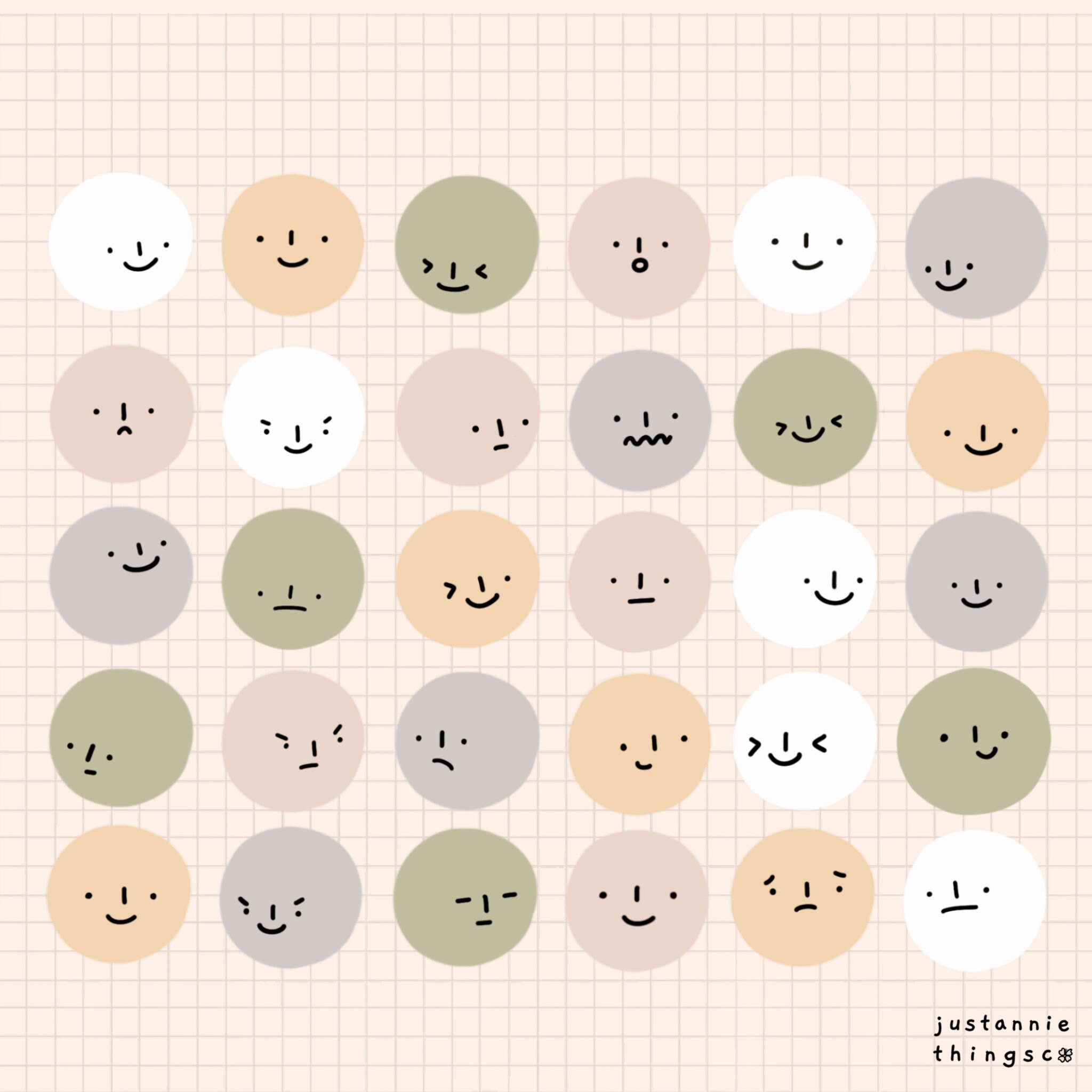 Cute Mood Tracker Stickers Neutral Stickers Digital Etsy UK