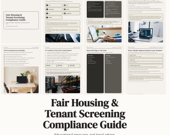 Fair Housing & Tenant Screening Guide, Landlord Reference PDF + Canva Letter Templates