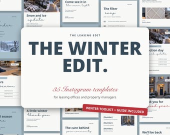 Instagram Templates, Editable Canva Social Media Posts for Property Managers & Leasing Offices | The Winter Edit, Seasonal Templates