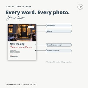 Instagram Templates, Editable Canva Social Media Posts for Property Managers & Leasing Offices | The Winter Edit, Seasonal Templates image 6