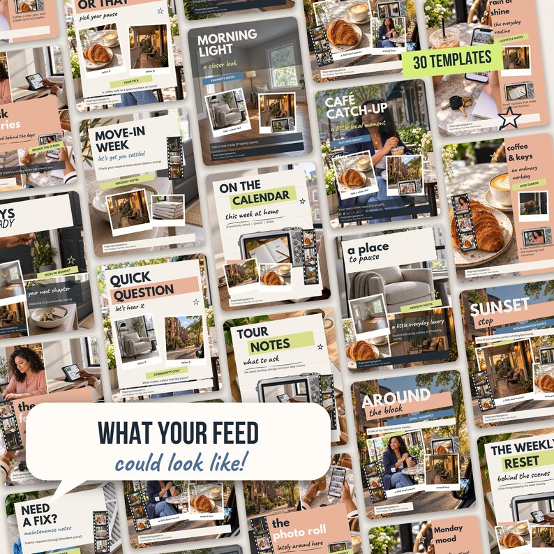 30 Editable Canva Instagram Templates for Leasing Offices, Property Managers (Lifestyle Social Style) imagem 2