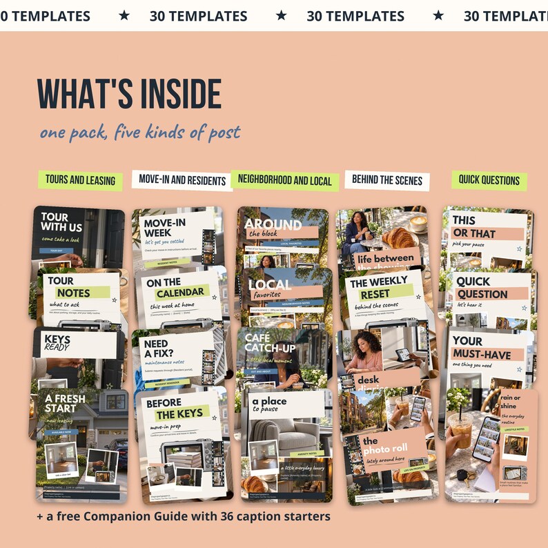 30 Editable Canva Instagram Templates for Leasing Offices, Property Managers (Lifestyle Social Style) imagem 3