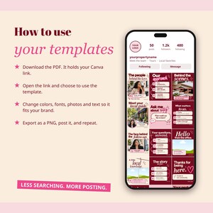 Instagram Templates for Property Managers, 50 Editable Canva Posts for Landlords, Leasing Offices & Rentals zdjęcie 6
