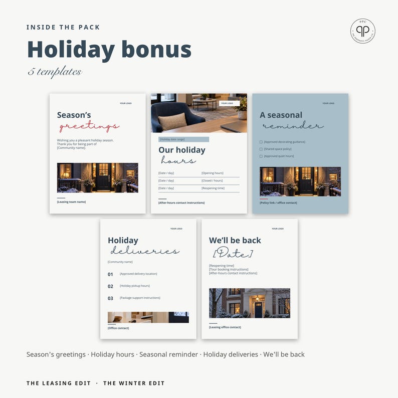 Instagram Templates, Editable Canva Social Media Posts for Property Managers & Leasing Offices | The Winter Edit, Seasonal Templates image 18
