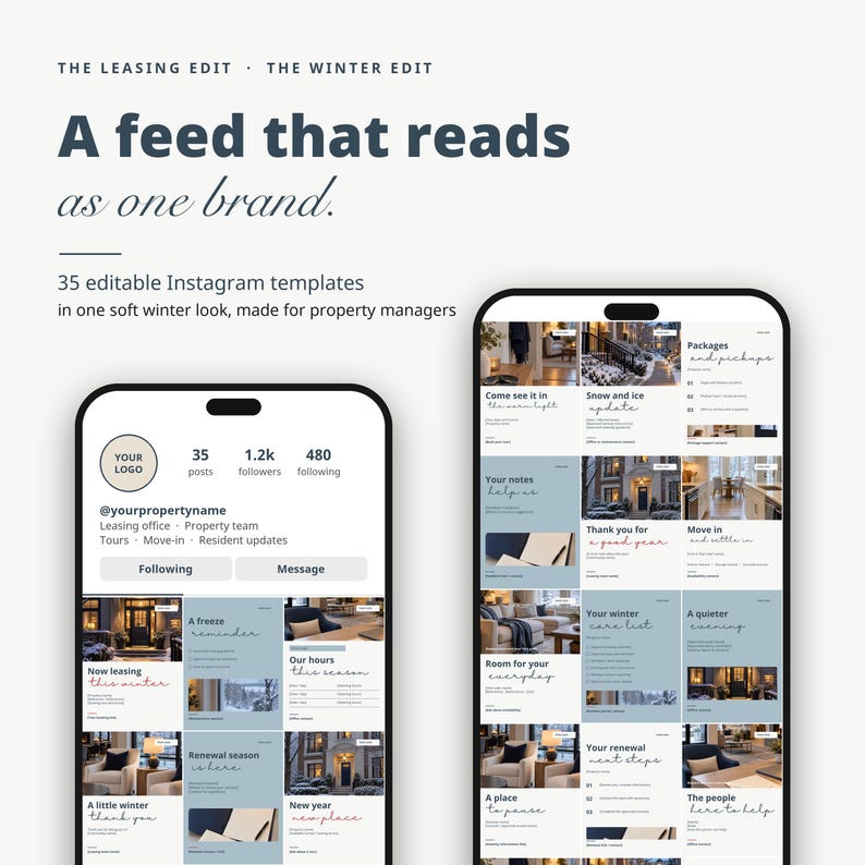 Instagram Templates, Editable Canva Social Media Posts for Property Managers & Leasing Offices | The Winter Edit, Seasonal Templates image 7