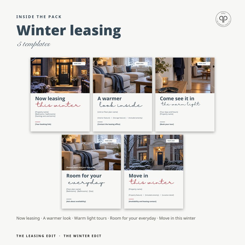 Instagram Templates, Editable Canva Social Media Posts for Property Managers & Leasing Offices | The Winter Edit, Seasonal Templates image 14