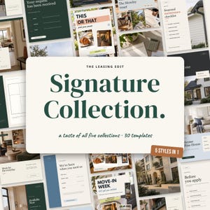 Apartment Instagram Templates Sampler, 30 Editable Canva Posts | Signature Collection