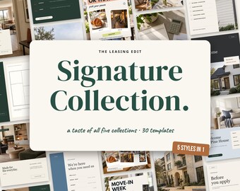 Apartment Instagram Templates Sampler, 30 Editable Canva Posts | Signature Collection