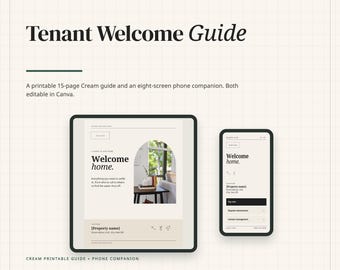 Tenant Welcome Guide, Editable Canva Template for Landlords, Printable PDF + Digital Phone Version