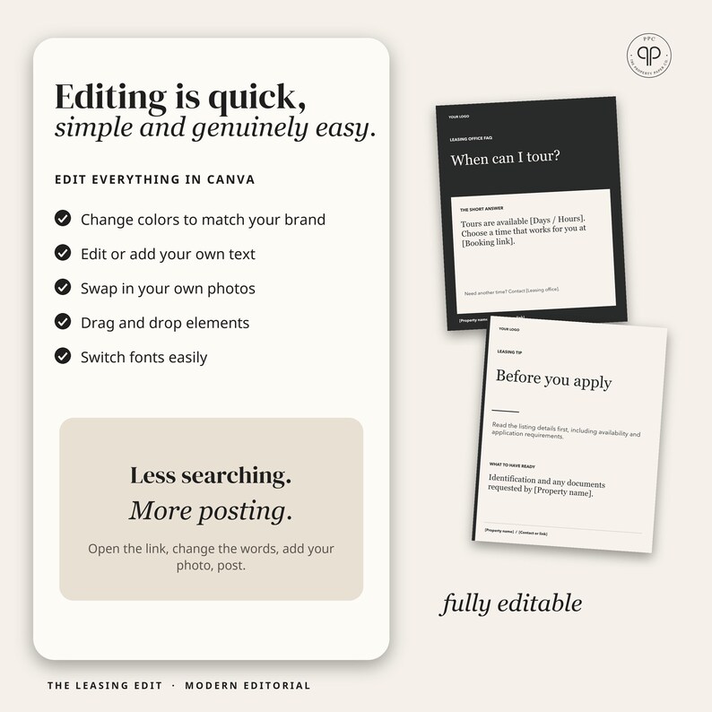 Apartment Instagram Templates, 30 Editable Canva Social Media Templates for Property Managers | Modern Edit image 12