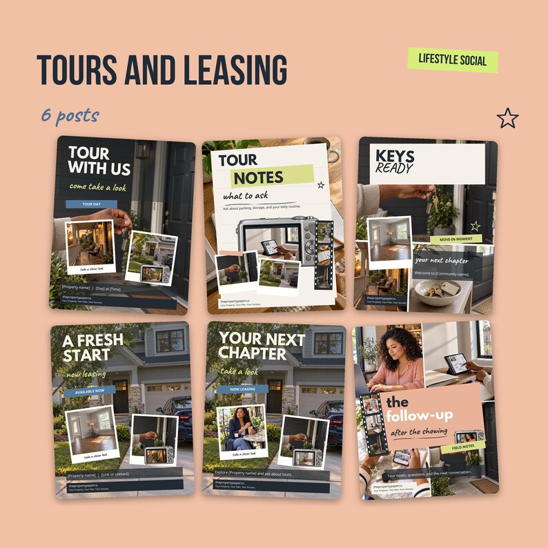 30 Editable Canva Instagram Templates for Leasing Offices, Property Managers (Lifestyle Social Style) imagem 12