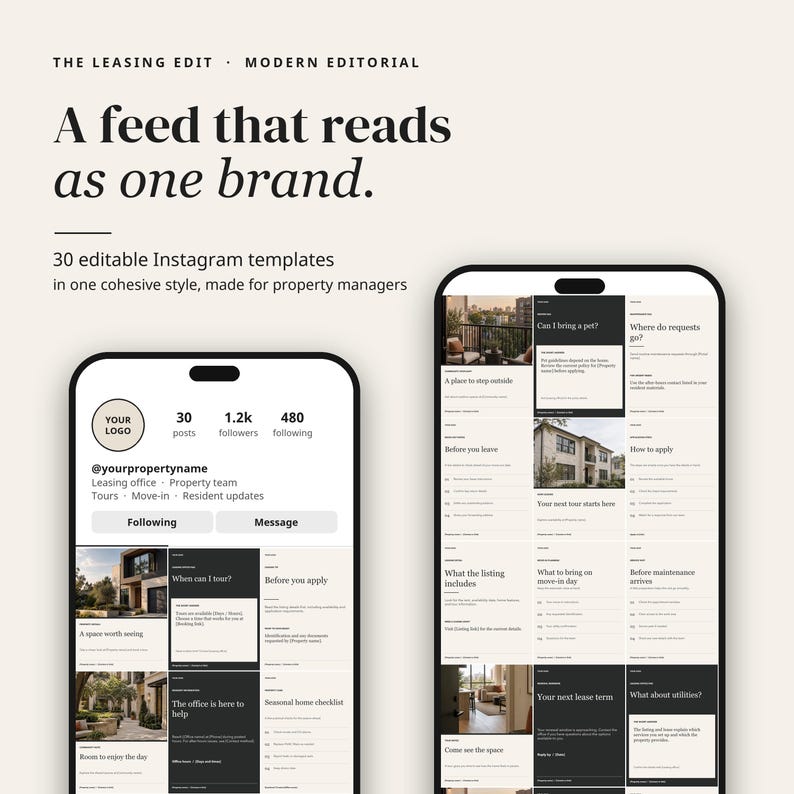Apartment Instagram Templates, 30 Editable Canva Social Media Templates for Property Managers | Modern Edit image 19