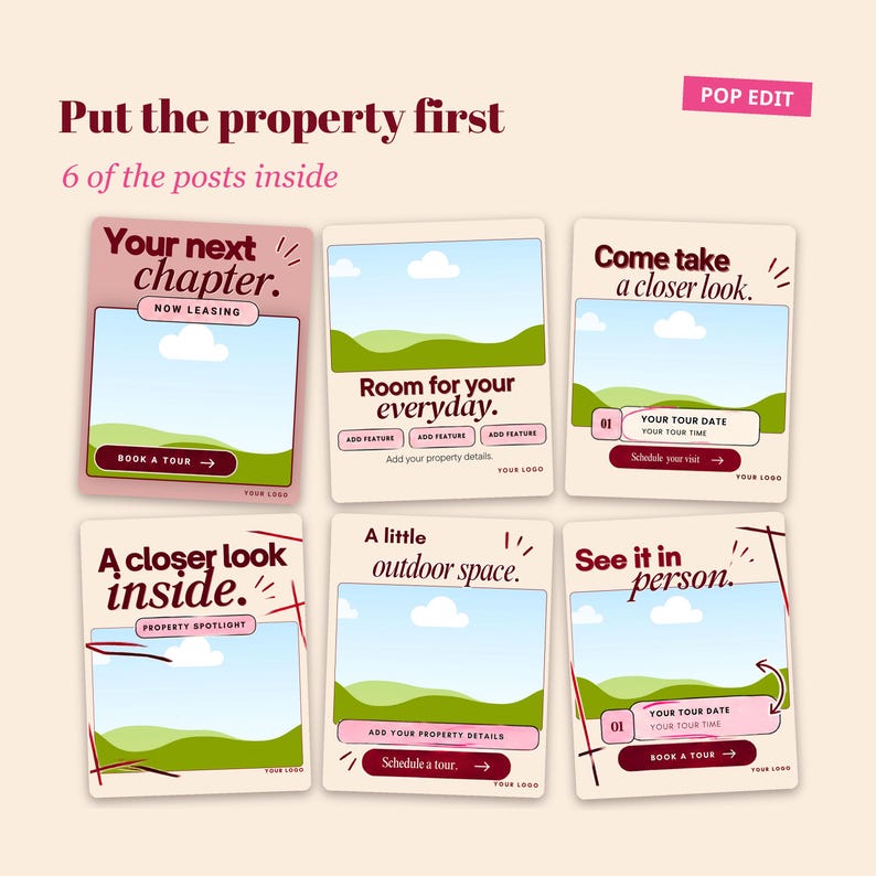 Instagram Templates for Property Managers, 50 Editable Canva Posts for Landlords, Leasing Offices & Rentals zdjęcie 15