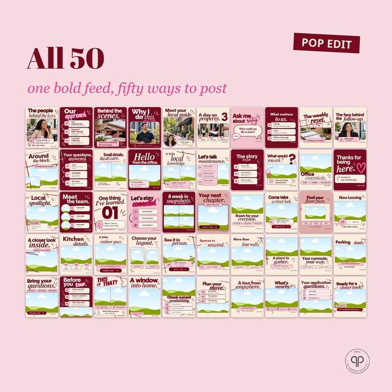 Instagram Templates for Property Managers, 50 Editable Canva Posts for Landlords, Leasing Offices & Rentals zdjęcie 11