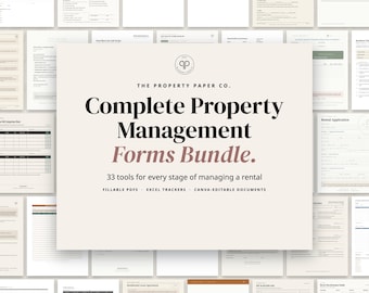 Complete Property Management Forms Bundle | 33 Fillable Landlord Templates & Trackers