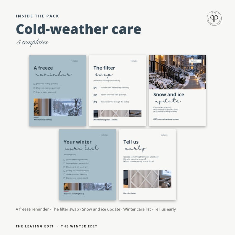 Instagram Templates, Editable Canva Social Media Posts for Property Managers & Leasing Offices | The Winter Edit, Seasonal Templates image 15