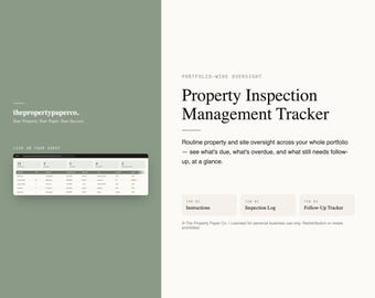 Portfolio Property Inspection Tracker | Landlord Google Sheets & Excel Template