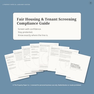 Handleiding voor naleving van de screening van huurders op basis van gelijke woonkansen | Juridisch document voor verhuurders (PDF, digitale download)