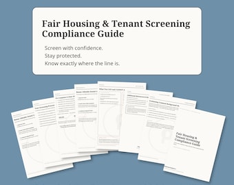 Guía de cumplimiento para la selección de inquilinos en materia de vivienda justa / PDF legal para propietarios (descarga digital)