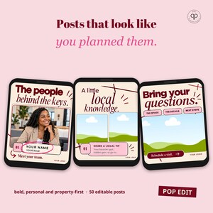 Instagram Templates for Property Managers, 50 Editable Canva Posts for Landlords, Leasing Offices & Rentals zdjęcie 3