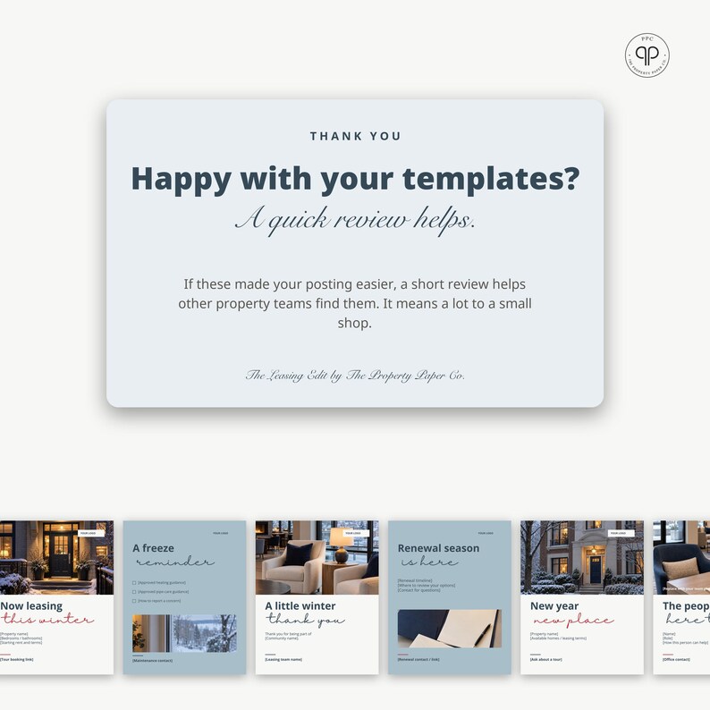Instagram Templates, Editable Canva Social Media Posts for Property Managers & Leasing Offices | The Winter Edit, Seasonal Templates image 20